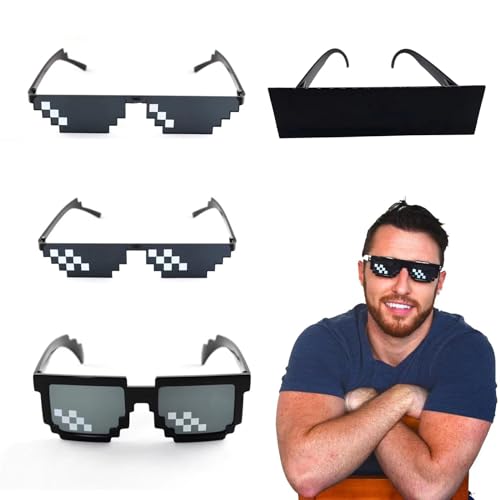 LAQWYNKB Thug Life Sonnenbrille für Herren und Damen,Thug Life Sonnenbrille,Pixel Sonnenbrille von LAQWYNKB