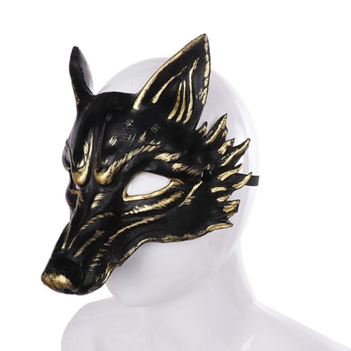 LARUISEE 3D-Maske, Party-Maske für Halloween-Maskeraden, Cosplay-Kostüm, 3D-Wolfskopfmaske, Tiermaske, PU-Schaum-Maske, Geschenke, Wolfskopf-Maske von LARUISEE