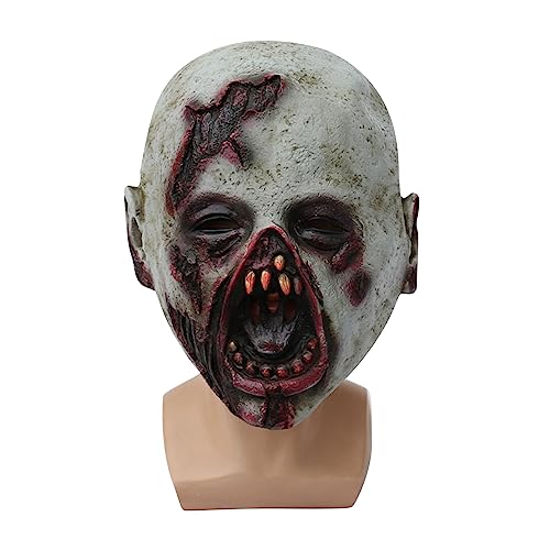 LARUISEE Horror Devil Mask With Long Hair Creepier Scary Mask Halloween Costumes Halloween Costumes For Christmas Creepier Party Cosplays Costume Headwear Prop Women Head Gear Scary Crying With von LARUISEE