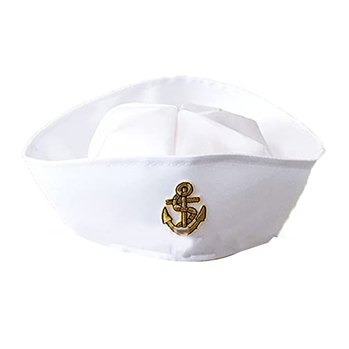 LARUISEE Marine Captain Cap Military Hats White Captain Hat Navy Marine Cap Fancy Cosplay Hat For Activities Cosplay Hat von LARUISEE