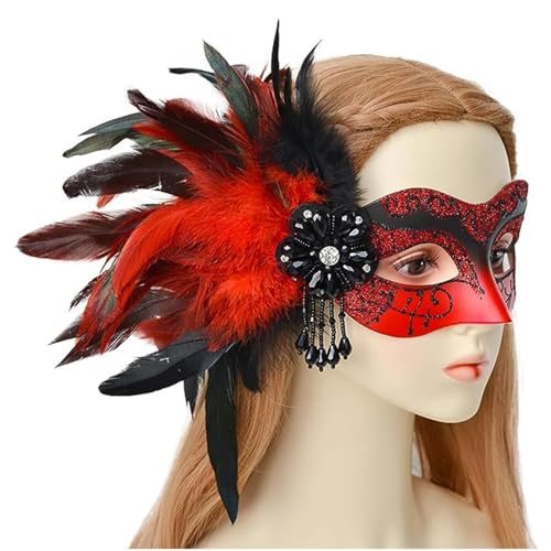 LARUISEE Paar Maskerade Maske Federn Halbgesichtsmaske Augenmaske Party Maske Halloween Kostüm Maske Karneval Maske Paar Maskerade Maske Set Party Maske Kostüm Maske von LARUISEE