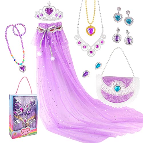 LARUISEE PrincessCloak Dress Up Prinzessin Cape Fee Schmuck Fee Kostüm Fee Prinzessin Kostüm Geburtstagskostüm von LARUISEE