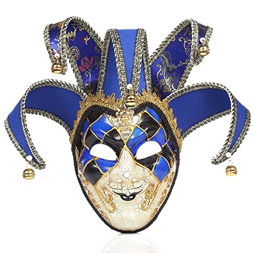 LARUISEE Vollgesichtsmaske, Maske, Vintage-Maske, Karneval, Halloween-Party, Wanddekorationen, Vollgesichtsmaske, Mardi Gras Maske, Narren-Maske für Halloween von LARUISEE