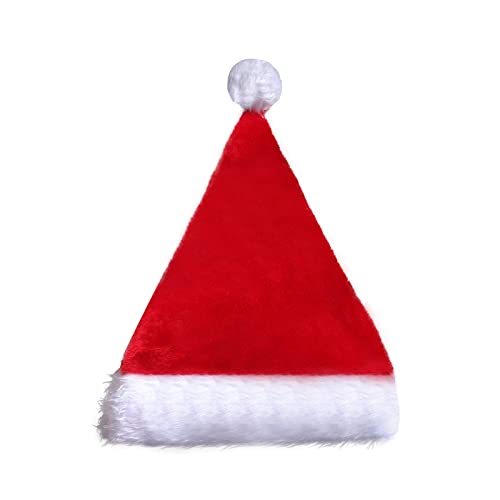 Weihnachtsmannmütze, rote Weihnachtsmütze mit Lichtern, Plüschkrempe, Urlaubskappen für Erwachsene, Unisex, Partygeschenk, Neujahrsgeschenk, Weihnachtsmütze mit Lichtern, Weihnachtsmütze, Erwachsene, von LARUISEE