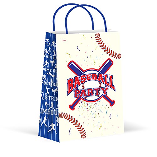 LARZN Premium Baseball-Partytüten, Leckerli-Tüten, Geschenktüten, Bonbon-Taschen, Baseball-Party-Zubehör, Sport-Dekorationen, 12 Stück von LARZN