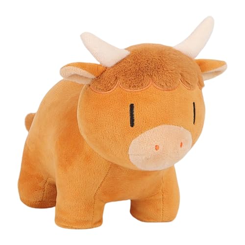 Highland Cow Plüschpuppe – Weiches und kuscheliges Highland Cow Plüschtier, anschmiegsame Tierfigur für und Mädchen | Plüsch-Hochlandkuh-Stofftier-Wurfkissen für Kinderzimmer, Wohnzimmer, Sofa, von LATAFA