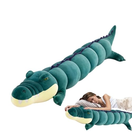 Krokodil-Plüschpuppenspielzeug – großes Alligator-Stofftier | 100 cm großes Krokodil-Plüschtier für Erwachsene | Lange Kissenpuppe | Krokodil-Plüschtier-Kissen – superweiche Kuschelpuppen für Kinder u von LATAFA