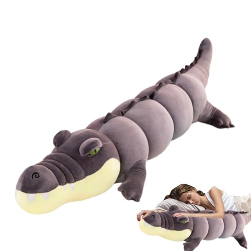 Krokodil-Plüschpuppenspielzeug – großes Alligator-Stofftier | 150 cm großes Krokodil-Plüschtier für Erwachsene | Lange Kissenpuppe | Krokodil-Plüschtier-Kissen – superweiche Kuschelpuppen für Kinder u von LATAFA