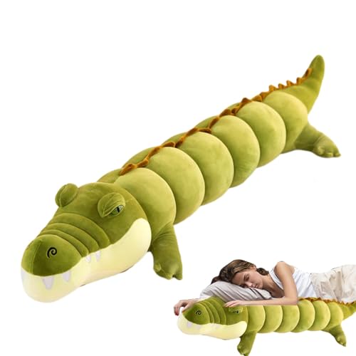 Krokodil-Plüschpuppenspielzeug – großes Alligator-Stofftier | 150 cm großes Krokodil-Plüschtier für Erwachsene | Lange Kissenpuppe | Krokodil-Plüschtier-Kissen – superweiche Kuschelpuppen für Kinder u von LATAFA