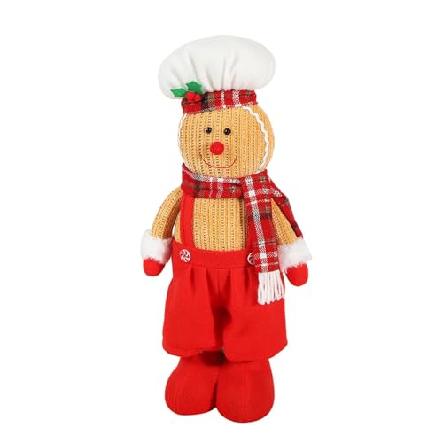 Plüsch-Weihnachts-Lebkuchenmann,Weihnachts-Lebkuchenmann-Puppe | Süße Puppen-Weihnachts-Lebkuchenmann-Figuren - Saisonale Fotografie-Requisiten für drinnen und draußen, Puppen für Kaminsims, Bücherreg von LATAFA