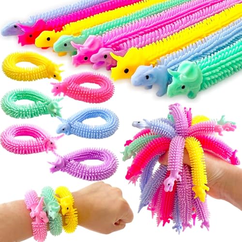 LATERN 40 Stück Zappel Dehnbare Schnüre, 20CM Sensorisches Dinosaurier-Schnurspielzeug Beruhigende Dehnbare String-Fidget für Kinder Erwachsene Gegen Angstzustände Zappeln, Kindertag Partygeschenke von LATERN