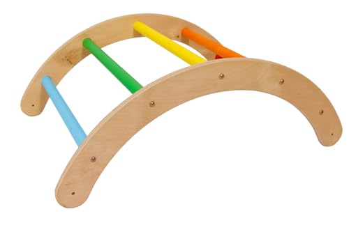 LATRANS 3er Set Kletterdreieck mit Rutsche und Kletterbogen - Indoor-Klettergerüst für Kleinkinder ab 1 Jahr - Pikler-inspiriertes Kletterspielzeug (Nur Bogen Grelle Farbe) von LATRANS