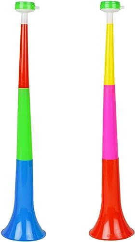 LATRAT 2 Pcs Cheerleading Trompete Spielen Plastik, Fußball-Stadion Cheer Fan Hörner Trompete Zubehör für Fußball und Sport-Partys Zufällige Farbe von LATRAT