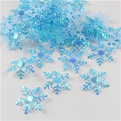 300 Stück/Beutel Schneeflocke Frozen Party Schneeflocke Weihnachtsdekorationen für Zuhause Winter Dekorationen Hochzeit Party Dekoration Geburtstag Dekoration für Mädchen (Blau) von LAUOFSHA