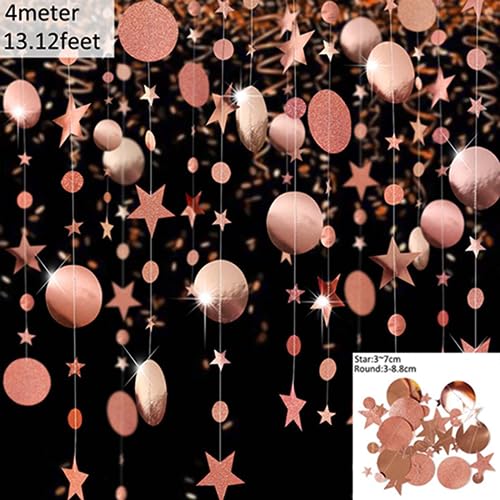 4M 4.0 m Glitter Papier Banner Happy Birthday Party Dekoration Erste 1. Kinder Junge Mädchen Erwachsene Rose Gold Girlande Hochzeit Babyparty Geburtstag Dekoration für Mädchen (W0016-32) von LAUOFSHA