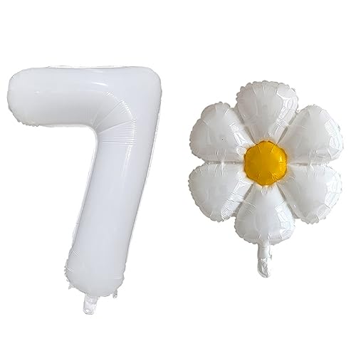 Gänseblümchen Happy Birthday Party Dekoration Banner Hut weiße Blumengirlande Flagge Folienballons INS Stil Kinder Junge Mädchen Geburtstagsgeschenke Geburtstagsdekoration für Mädchen (grün) von LAUOFSHA