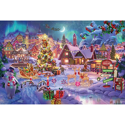 Lavievert 1000 Teile Puzzle, Holzpuzzle, Puzzles für Erwachsene, 1000 Teile Puzzle für Jugendliche & Erwachsene 1000 Piece Wooden Jigsaw Puzzle - Snowy Christmas Eve von LAVIEVERT