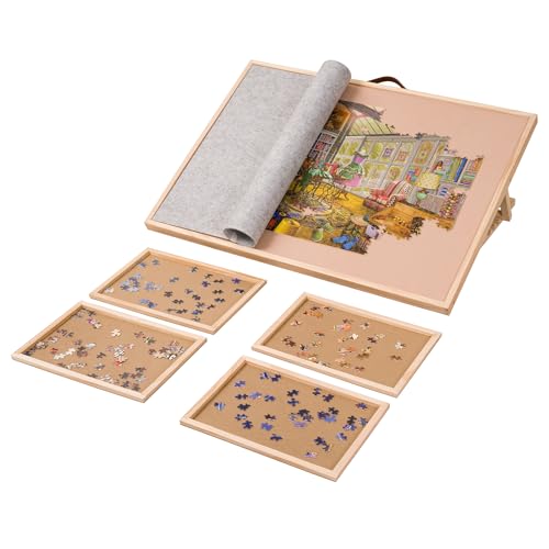 Lavievert Verstellbares Puzzlebrett mit 4 Sortierfächern & Abdeckung, 6-Fach kippbare Puzzletafel mit PU-Griff für Erwachsene, tragbarer Puzzletisch aus Holz mit Rutschfester Oberfläche 1500 Teile Lavievert Verstellbares Puzzlebrett mit 4 Sortierfächern & Abdeckung, 6-Fach kippbare Puzzletafel mit PU-Griff für Erwachsene, tragbarer Puzzletisch aus Holz mit Rutschfester Oberfläche 1500 Teile von LAVIEVERT