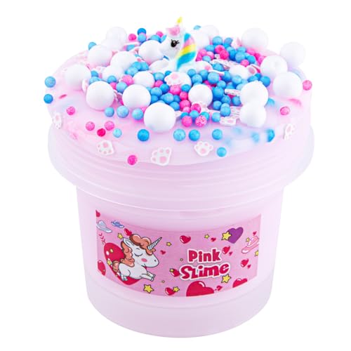 Fluffy Slime Kit, 6.8oz rosa Einhorn DIY Slime Kit für Mädchen und Jungen, weich & Antihaft-Stress Relief Spielzeug, Kinder Bildung Party Favor, Idee Geschenk für Geburtstag Ostern Weihnachten Neujahr von LAWOHO