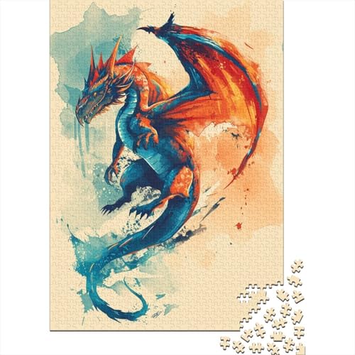 1000 Teile Fantasy_Drachen Puzzle für Erwachsene Puzzle Puzzles für Erwachsene Puzzles für Erwachsene Lernspiel Herausforderungsspielzeug 1000 Stück (75 x 50 cm) von LBLmoney