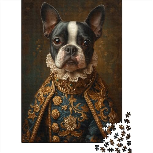 1000-teiliges Boston_Terrier_Hund-Puzzle für Erwachsene und Teenager. 1000-teiliges Entspannungspuzzle, Spiele 1000 Teile (75 x 50 cm) von LBLmoney