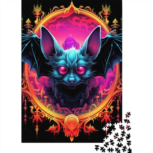 1000-teiliges Fledermaus-Puzzle für Erwachsene, Puzzle, Puzzle für Erwachsene, Puzzle für Erwachsene, Lernspiel, Herausforderungsspielzeug, 1000 Teile (75 x 50 cm) von LBLmoney