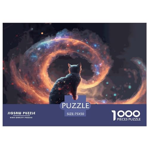 1000-teiliges Holzpuzzle, Tierkatzen-Puzzle, Heimwanddekoration, Lernspielzeug, Geschenk für Familienspiel, 1000 Stück (75 x 50 cm) von LBLmoney