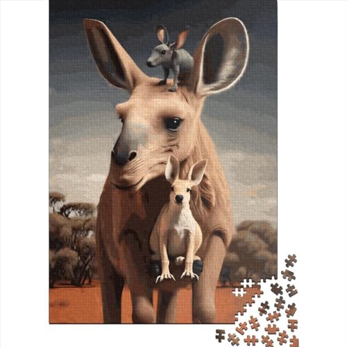 1000-teiliges Puzzle, Kanggoro-Puzzle für Erwachsene und Jugendliche, 1000-teiliges kreatives Holzpuzzle für Familien- und Freundesgeschenke, 1000 Teile (75 x 50 cm) von LBLmoney