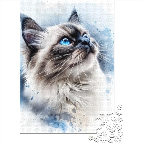 1000-teiliges Ragdoll-Puzzle für Erwachsene, Holzpuzzles, Holzpuzzles, Lernpuzzle, 1000-teilig (75 x 50 cm) von LBLmoney