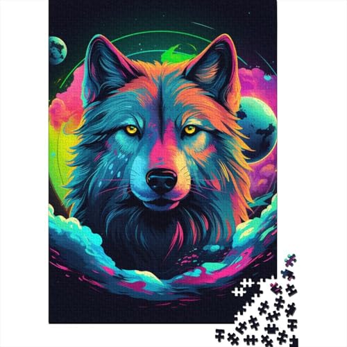 1000-teiliges Wolf-Puzzle für Erwachsene, Puzzle, Puzzle für Erwachsene, Puzzle für Erwachsene, Lernspiel, Herausforderungsspielzeug, 1000 Stück (75 x 50 cm) von LBLmoney