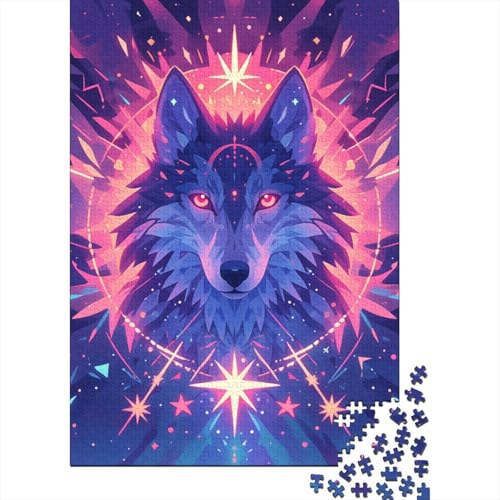 1000-teiliges Wolf-Puzzle für Erwachsene, Puzzles, Puzzles für Erwachsene, Lernspiel, Herausforderungsspielzeug, 1000 Stück (75 x 50 cm) von LBLmoney