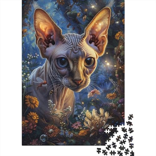 1000-teiliges süßes Katzen-Puzzle für Erwachsene, Puzzle für Erwachsene, Puzzle für Erwachsene, Lernspiel, Herausforderungsspielzeug, 1000 Stück (75 x 50 cm) von LBLmoney