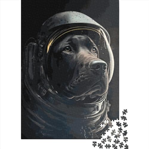 300 Teile Labrador-Astronauten-Puzzle für Erwachsene, kreatives Holzpuzzle für Teenager, Puzzle zum Stressabbau, schwierige Herausforderung, Puzzle für Erwachsene und Teenager, 300 Teile (40 x 28 cm) von LBLmoney