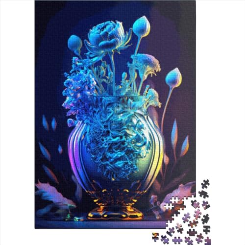 300 Teile Puzzle für Erwachsene, Fantasieblumen-Puzzle für Erwachsene, 300 Teile, schwierige Herausforderungspuzzles für Jugendliche, kreative Holzpuzzles für Geschenke, 300 Teile (40 x 28 cm) von LBLmoney