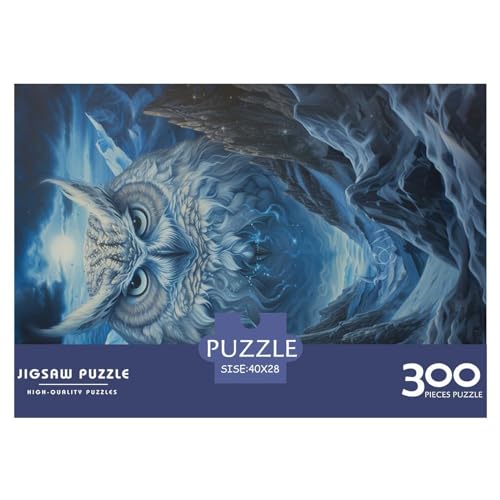 300 Teile Puzzle für Erwachsene, Kunst-Eulen-Puzzle, kreatives rechteckiges Holzpuzzle, Geschenk für Freunde, Familie, 300 Teile (40 x 28 cm) von LBLmoney