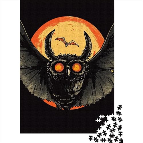 500-teiliges Fledermaus-Puzzle für Erwachsene, Holzpuzzles, Holzpuzzles, Lernpuzzle, 500-teilig (52 x 38 cm) von LBLmoney