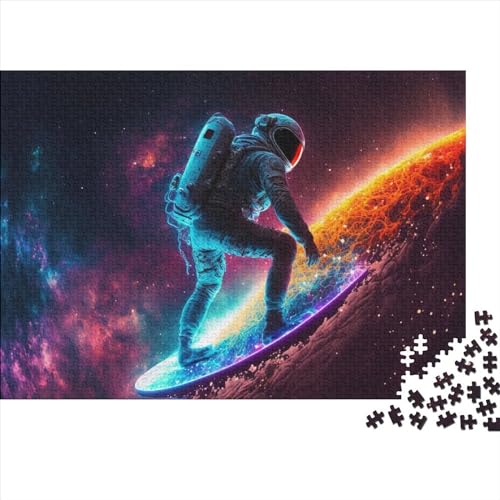 500-teiliges Puzzle für Erwachsene, Astronaut, Surfing The Star, Puzzle, Familienspiel, Holzpuzzle, 500 Teile (52 x 38 cm) von LBLmoney