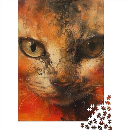 500-teiliges süßes Katzenpuzzle für Erwachsene, Holzpuzzles, Holzpuzzles, Lernpuzzle, 500-teilig (52 x 38 cm) von LBLmoney