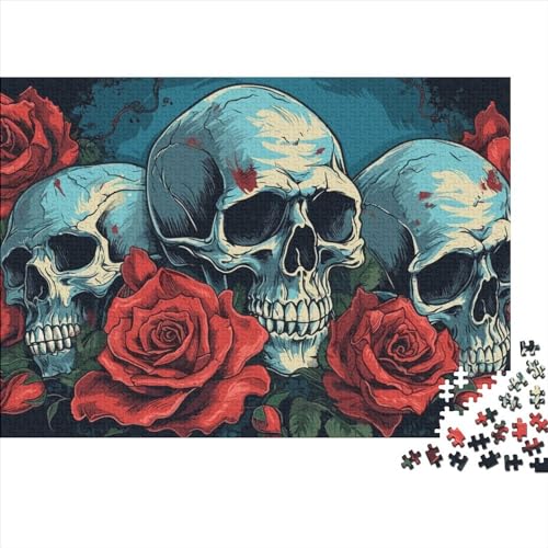 Art Skull Puzzle für Erwachsene, 1000-teiliges Puzzle für Erwachsene, Puzzle aus Holz, kreativ für Erwachsene, anspruchsvolles Spiel, 1000 Teile (75 x 50 cm) von LBLmoney