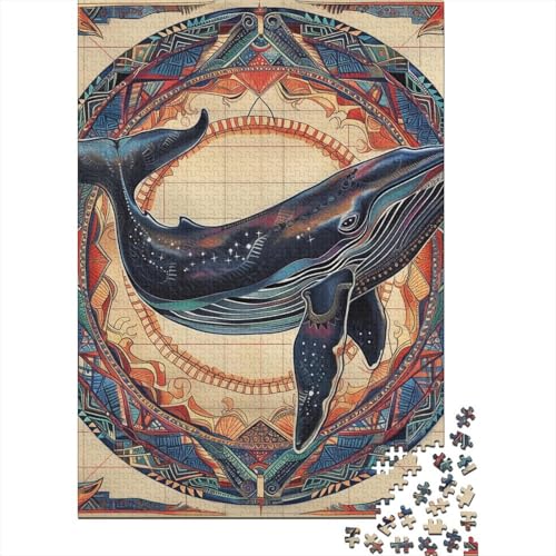 Art Whale Puzzles 1000-teiliges Puzzle für Erwachsene, Puzzle, Lernspiel, Herausforderungsspielzeug, 1000 Teile (75 x 50 cm) von LBLmoney