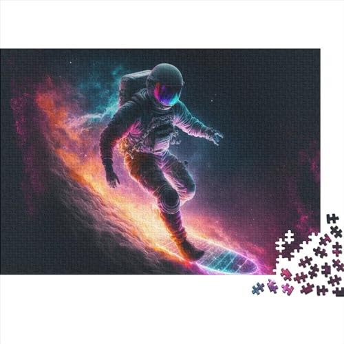 Astronaut Surfing The Star841 Puzzle für Erwachsene, 1000-teiliges Puzzle für Erwachsene, Puzzle aus Holz, kreativ für Erwachsene, anspruchsvolles Spiel, 1000 Teile (75 x 50 cm) von LBLmoney