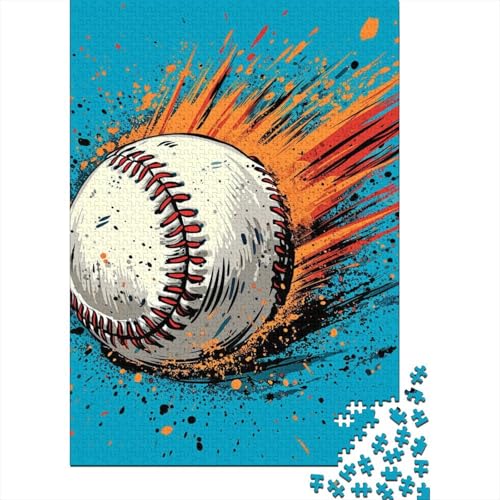 Baseball-Puzzle, 1000-teiliges Holzpuzzle für Erwachsene und Teenager, Lernspiel für Erwachsene Teenager, 1000 Teile (75 x 50 cm) von LBLmoney