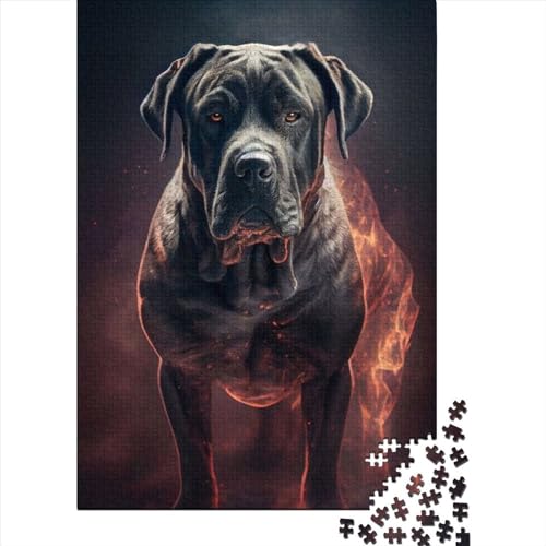 Cane Corso Fire Puzzle 500 Teile,für Erwachsene, Impossible Puzzle,farbenfrohes Legespiel,Geschicklichkeitsspiel Für Die Ganze Familie,Erwachsenenpuzzle Puzzel 500pcs (52x38cm) von LBLmoney