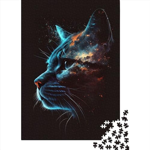 Cat Face Galaxy Animal Puzzle 500 Teile, Erwachsene, Klassische Puzzle, Impossible Puzzle,Geschicklichkeitsspiel Für Die Ganze Familie Erwachsenenpuzzle Ab 14 Jahren Puzzel 500pcs (52x38cm) von LBLmoney