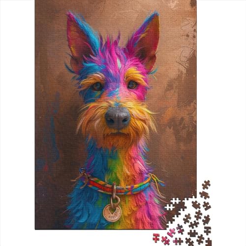 Colorful_Dog Puzzles für Erwachsene, 1000 Puzzles, Holzpuzzles für Erwachsene, Lernspiel, Herausforderungsspielzeug, 1000 Teile (75 x 50 cm) von LBLmoney