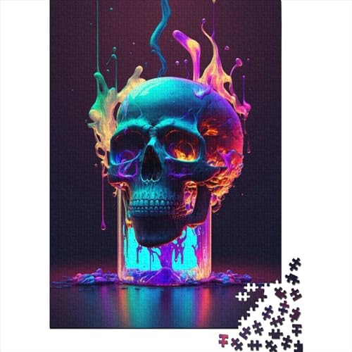 Colorful Neon Skull Puzzle 1000 Teile Puzzle Für Erwachsene Und Kinder Ab 14 Jahren Puzzel 1000pcs (75x50cm) von LBLmoney