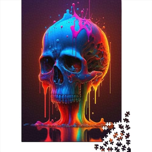 Colorful Paint Skull Puzzlespiel 1000 Teile Puzzles Für Erwachsene Lernspiel Herausforderung Spielzeug 1000 Teile Puzzles Für Erwachsene Kinder Erwachsenen Puzzlespiel Puzzel 1000pcs (75x50cm) von LBLmoney