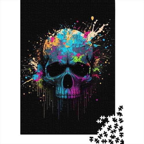 Colorful Skull Puzzle 1000 Teile,Puzzle Für Erwachsene, Impossible Puzzle,Puzzle Farbenfrohes Legespiel,Geschicklichkeitsspiel Für Die Ganze Familie Puzzel 1000pcs (75x50cm) von LBLmoney