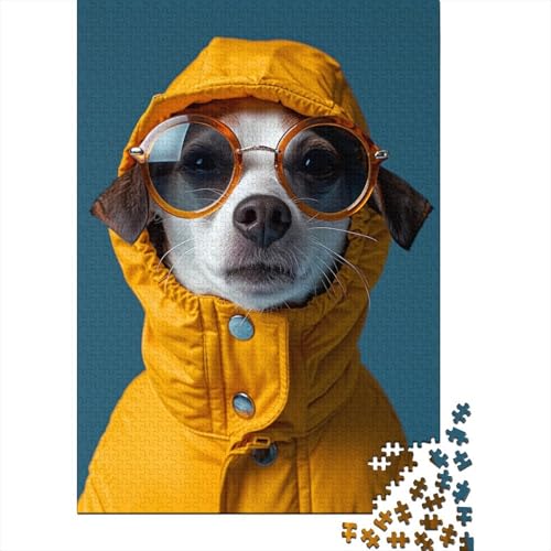 Cool Dog Glass Puzzles 1000-teiliges Holzpuzzle für Erwachsene und Teenager, Lernspiel für Erwachsene und Teenager, 1000 Teile (75 x 50 cm) von LBLmoney