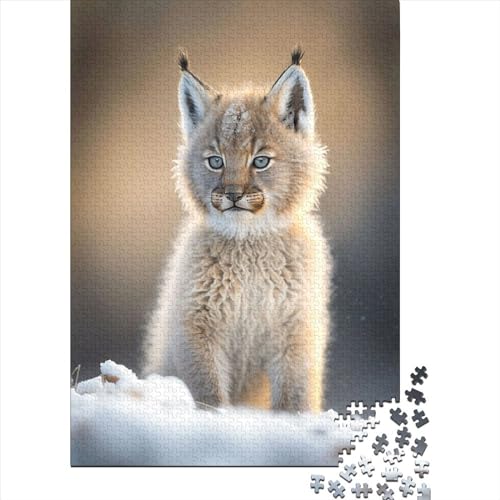 Cute Bobcat Puzzle 1000 Teile Erwachsener Kniffel Spaß Für Die Ganze Familie - Abwechslungsreiche 1000 Puzzleteilige Motive Puzzlespiel Erwachsene, Puzzel 1000pcs (75x50cm) von LBLmoney